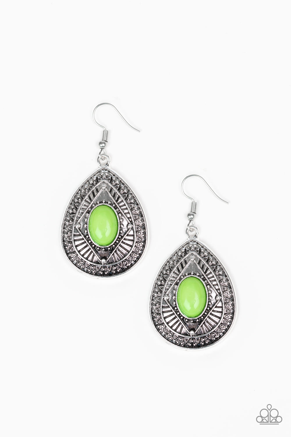 Tropical Topography - green - Paparazzi earrings