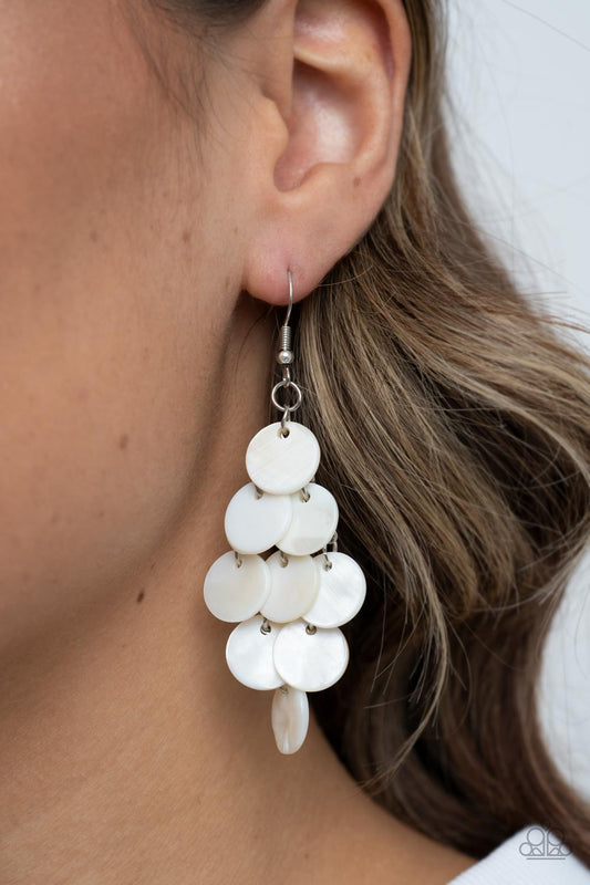 Tropical Tryst - white - Paparazzi earrings