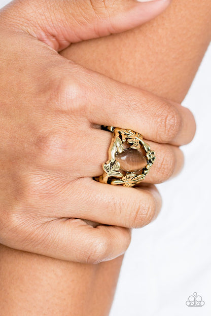 Tropical Flora-brass-Paparazzi ring