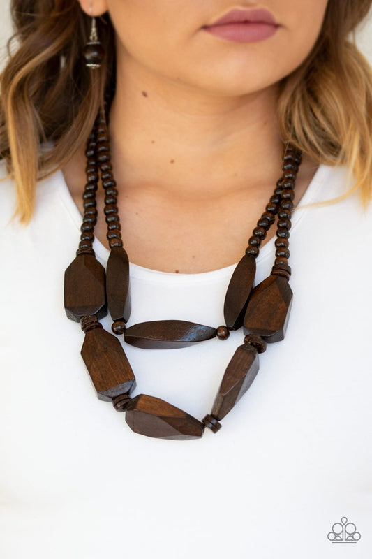 Tropical Heat Wave-brown-Paparazzi necklace