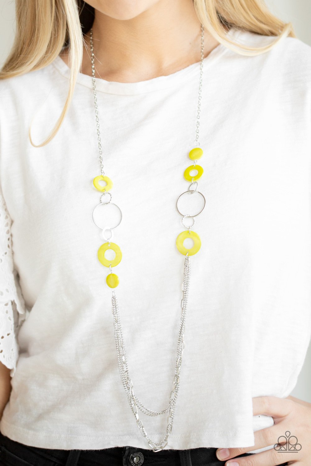 Tropical Sunsets-green-Paparazzi necklace