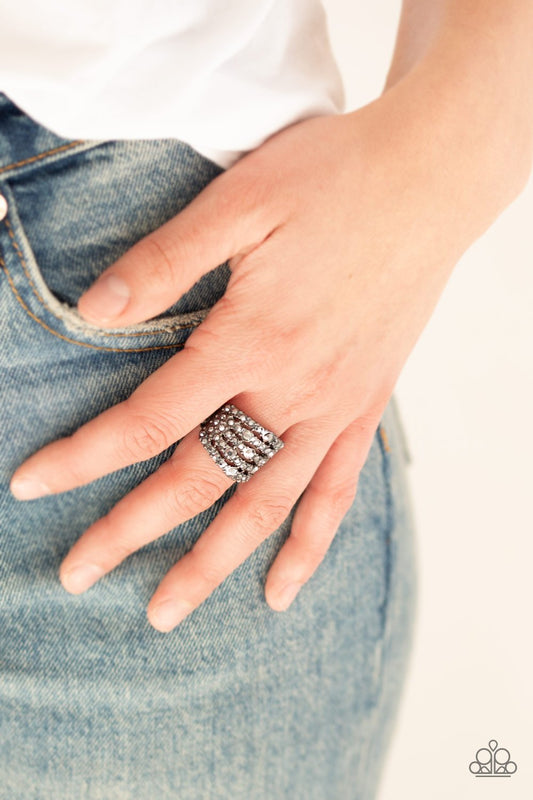 Truly Treasured-black-Paparazzi ring