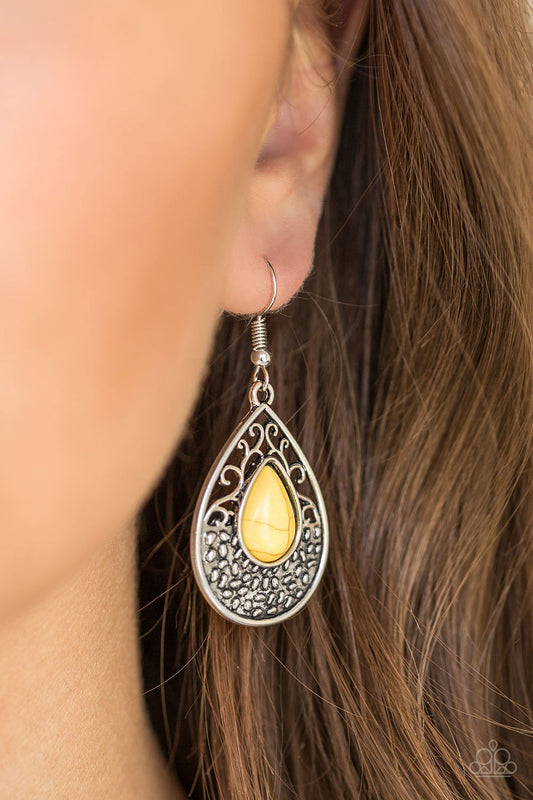 Tucson Tunes - yellow - Paparazzi earrings