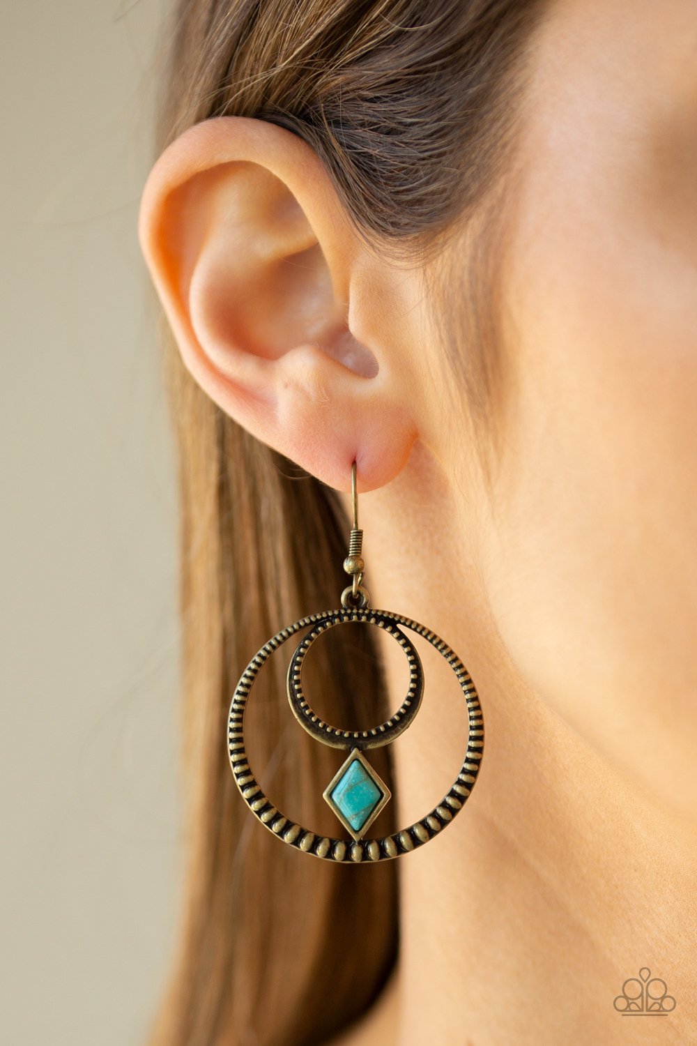 Tucson Tribute - brass - Paparazzi earrings