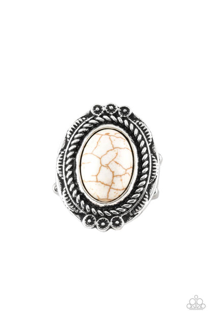 Tumblin Tumbleweeds - white - Paparazzi ring