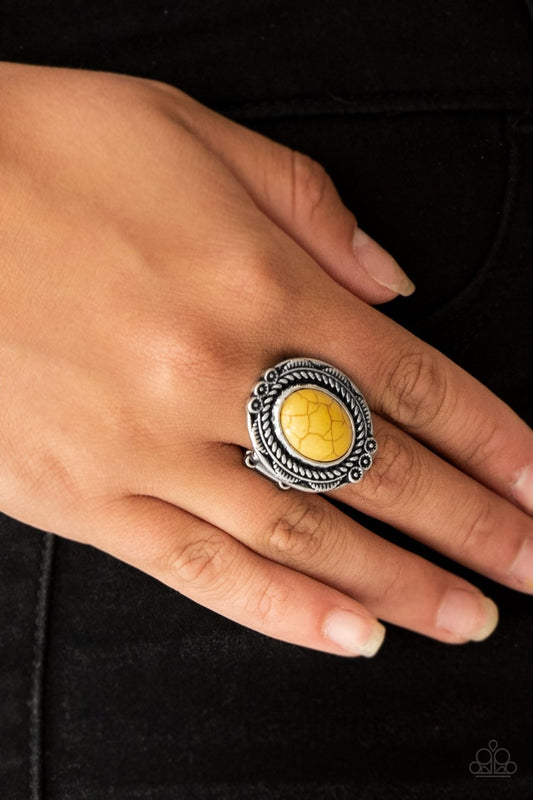 Tumblin Tumbleweeds - yellow - Paparazzi ring