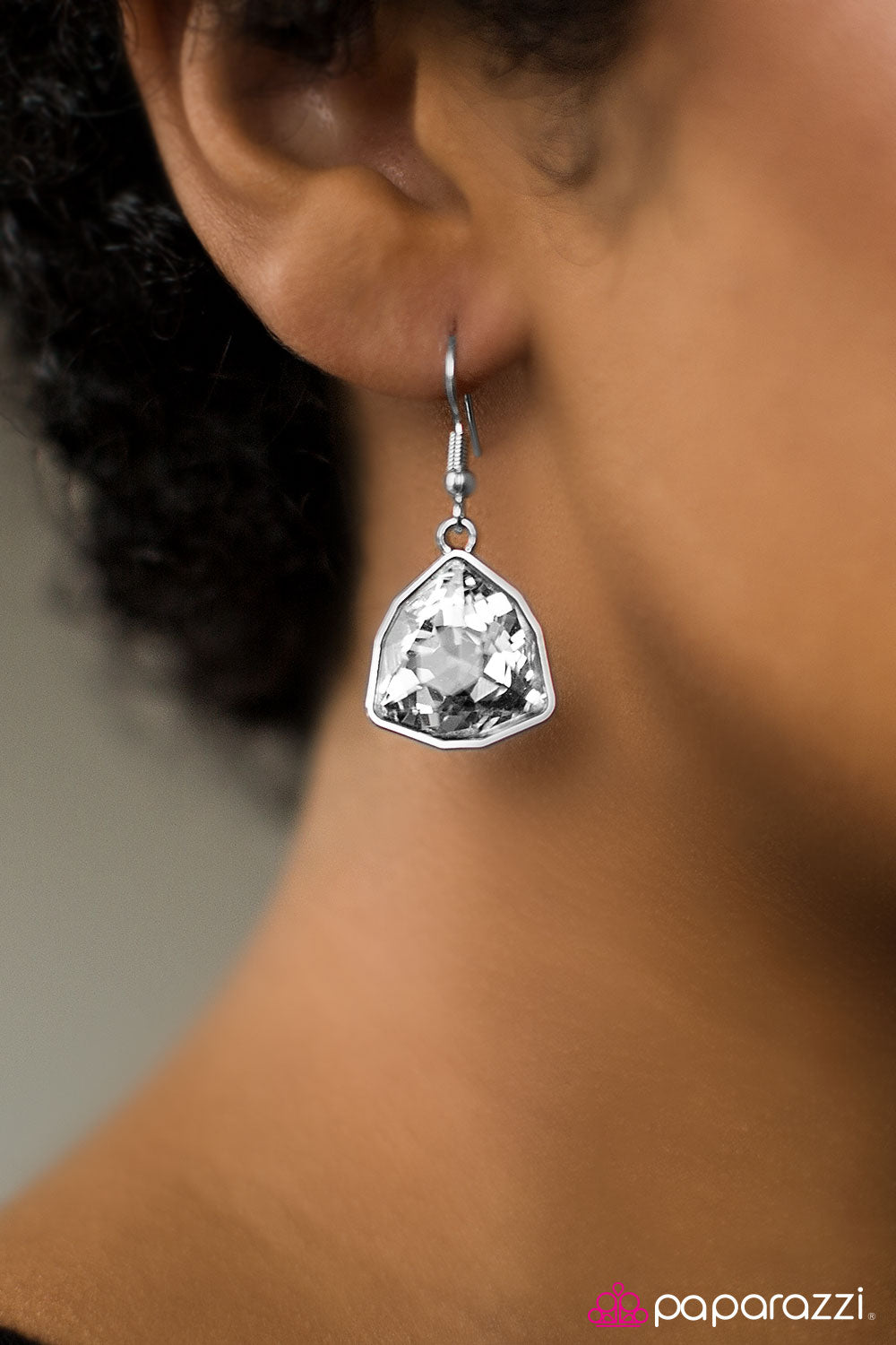 Turn That Frown Into A Crown - White - Paparazzi earrings