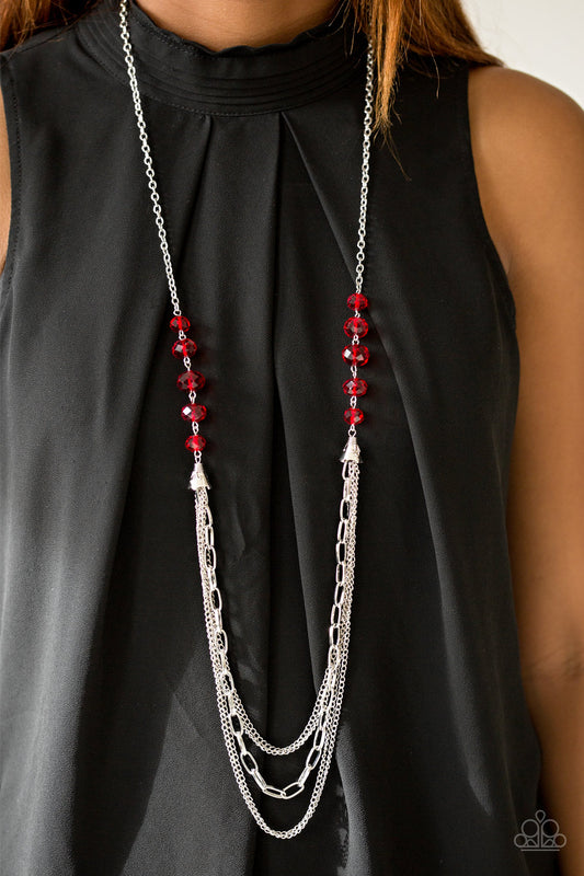 Turn it UPTOWN - red - Paparazzi necklace