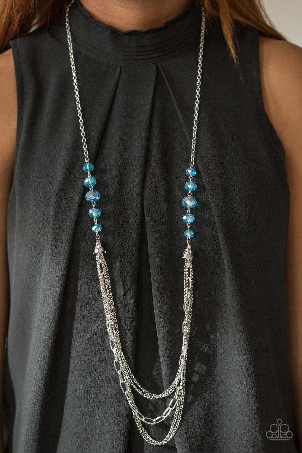 Turn it Up - blue - Paparazzi necklace