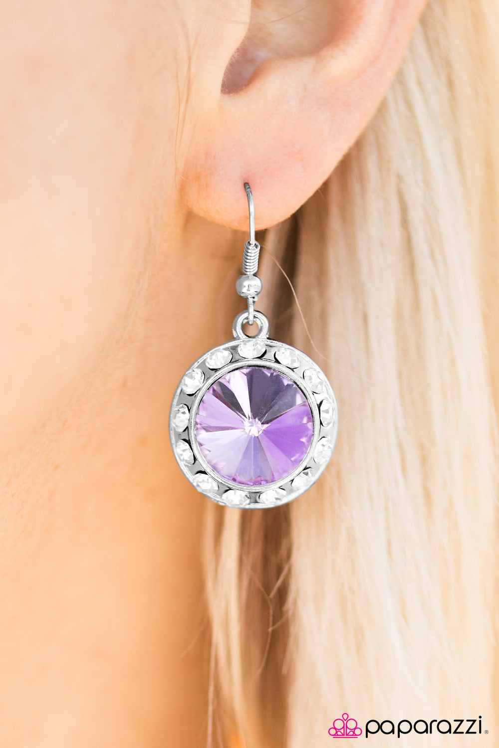 Turn on the Sparkle - Purple - Paparazzi earrings