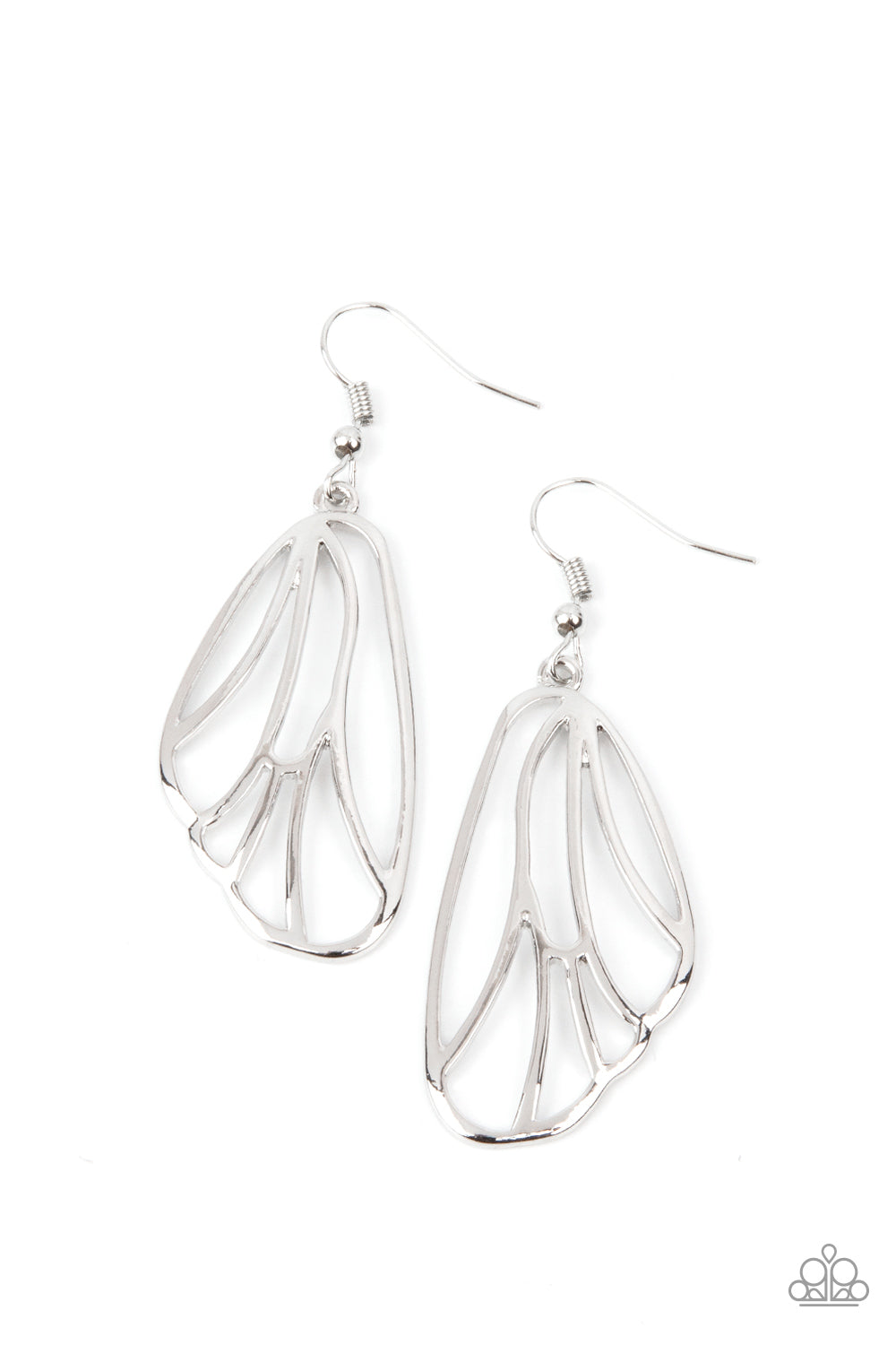 Turn Into A Butterfly - silver - Paparazzi earrings