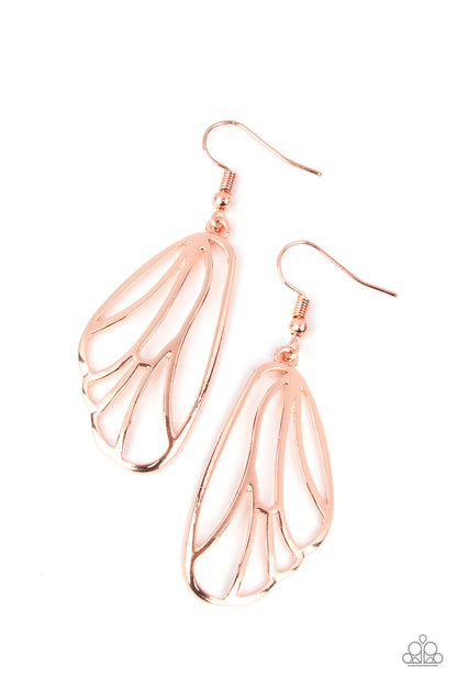 Turn Into A Butterfly - copper - Paparazzi earrings