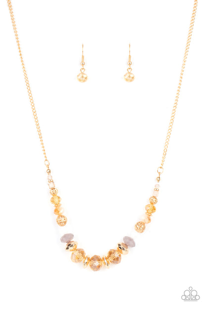 Turn Up The Tea Lights - gold - Paparazzi necklace