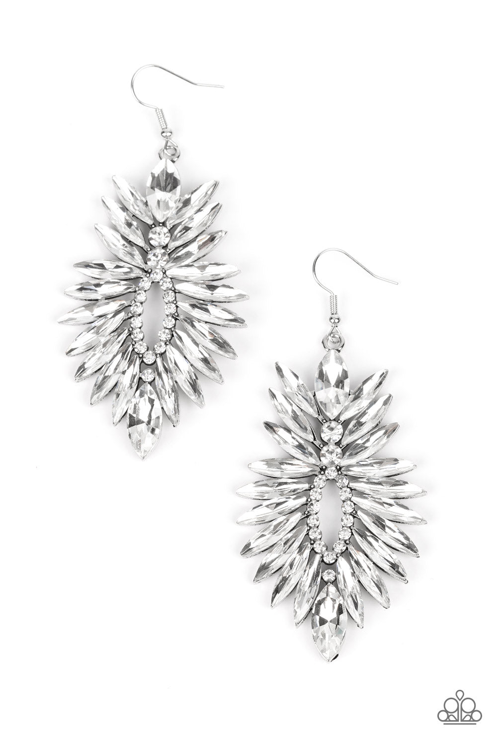 Turn Up the Luxe - white - Paparazzi earrings