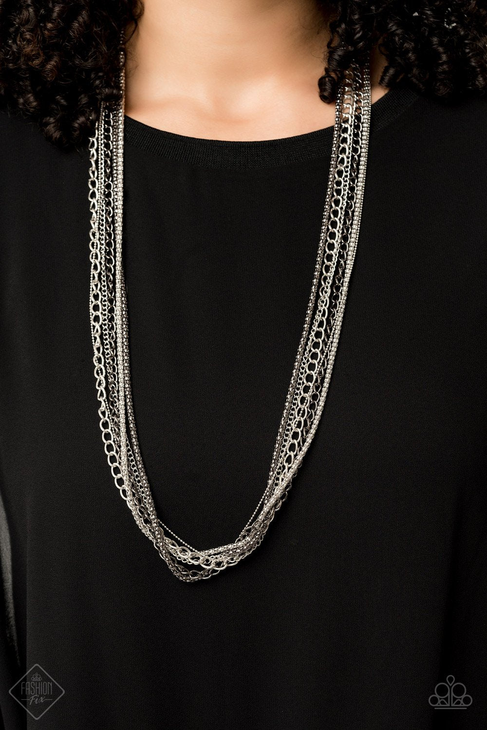 Turn Up the Mix-silver-Paparazzi necklace