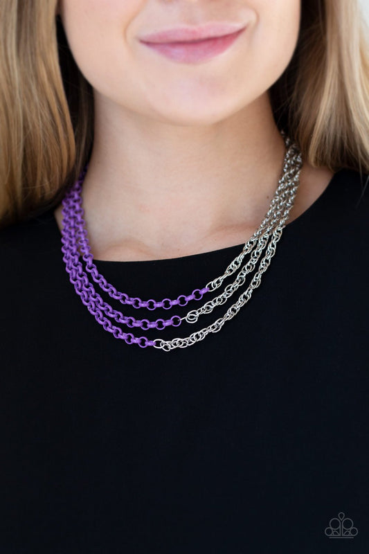 Turn Up the Volume - purple - Paparazzi necklace