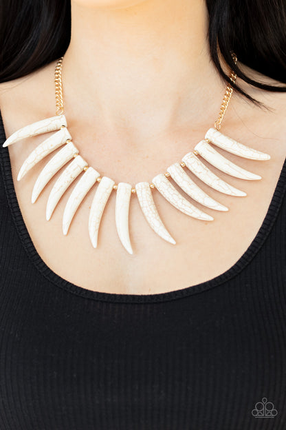 Tusk Tundra - white - Paparazzi necklace
