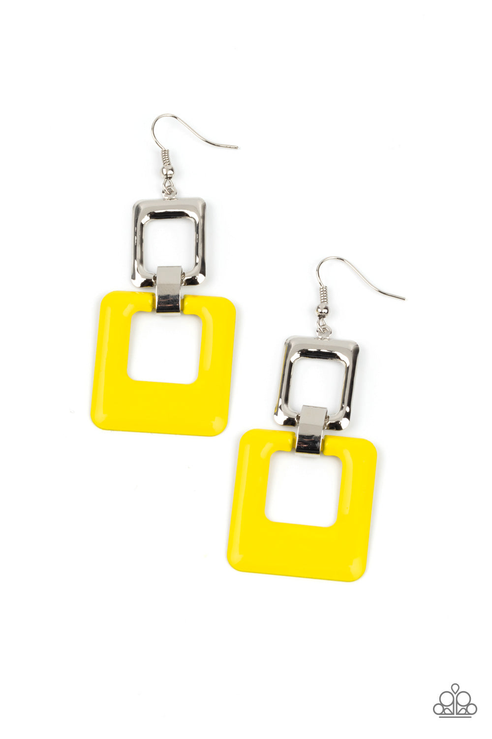 Twice As Nice - yellow - Paparazzi earrings