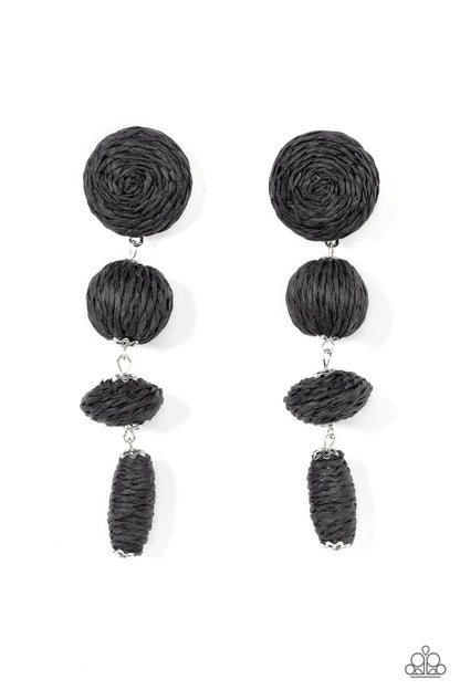 Twine Tango - black - Paparazzi earrings