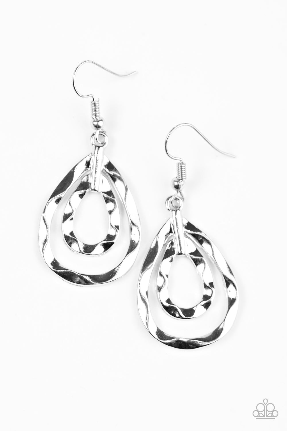 Twinkling Twisters - Silver - Paparazzi earrings