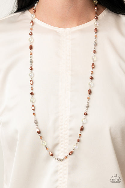 Twinkling Treasures - brown - Paparazzi necklace