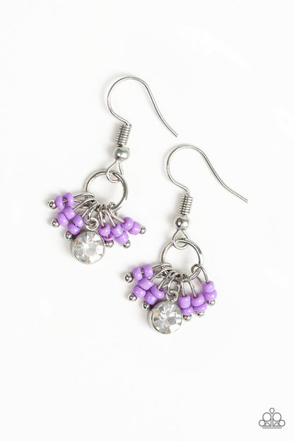 Twinkling Trinkets - purple - Paparazzi earrings