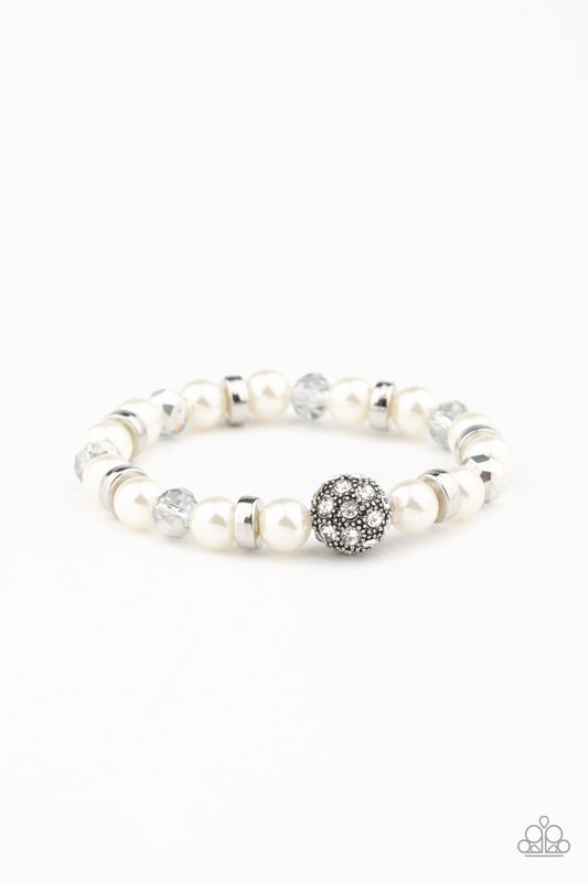 Twinkling Timelessness-white-Paparazzi bracelet