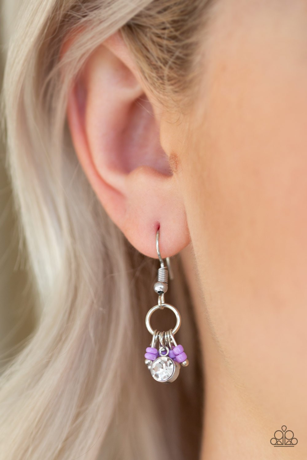 Twinkling Trinkets-purple-Paparazzi earrings