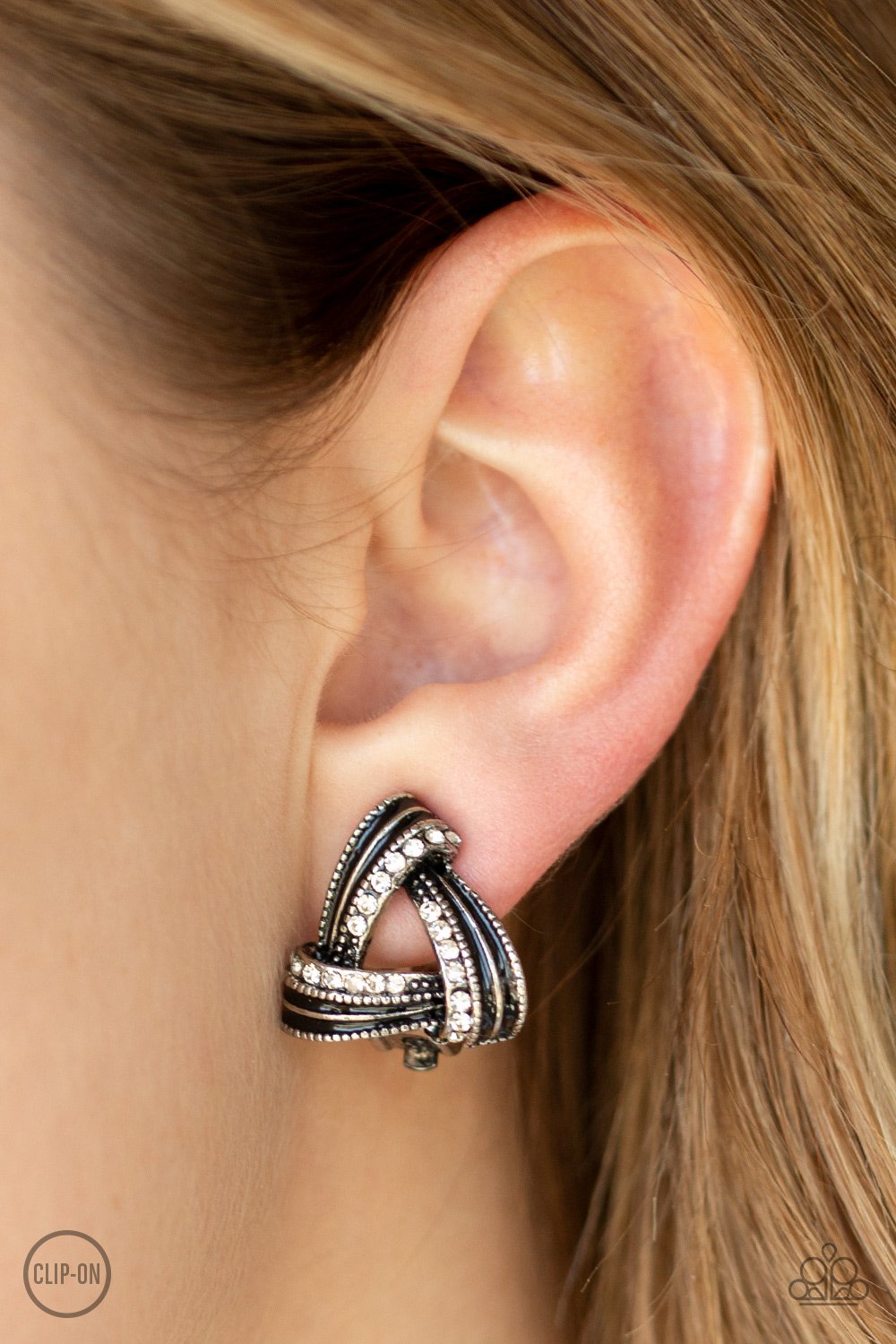 Twirling Twinkle-black-Paparazzi CLIP ON earrings