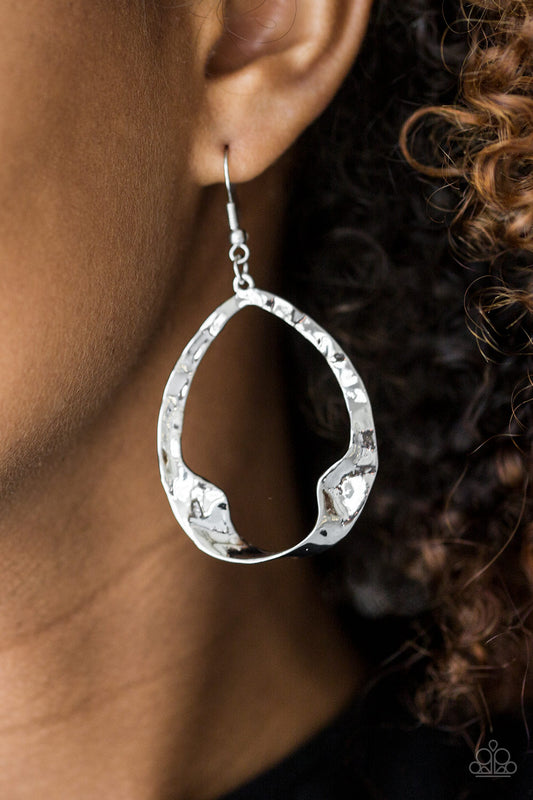 Twist Me Round - silver - Paparazzi earrings