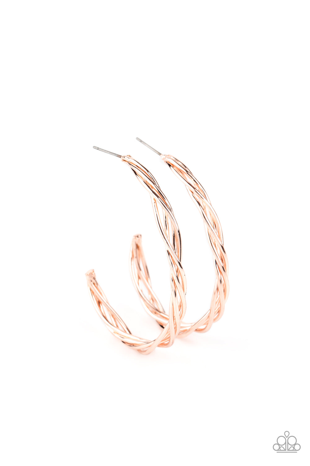 Twisted Tango - rose gold - Paparazzi earrings