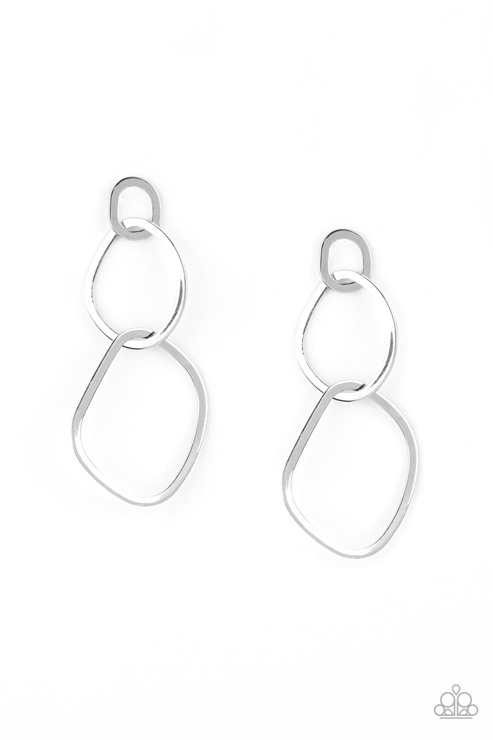 Twisted Trio - silver - Paparazzi earrings