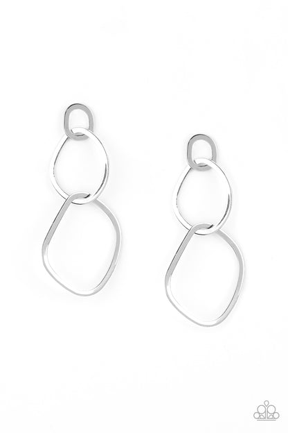 Twisted Trio - silver - Paparazzi earrings