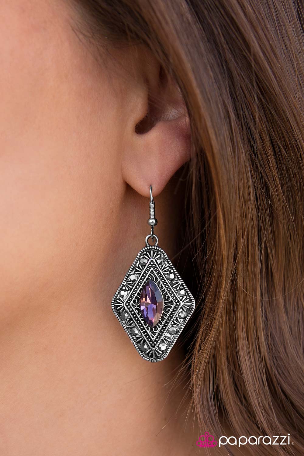 Two Of A SHINE - Purple - Paparazzi earrings