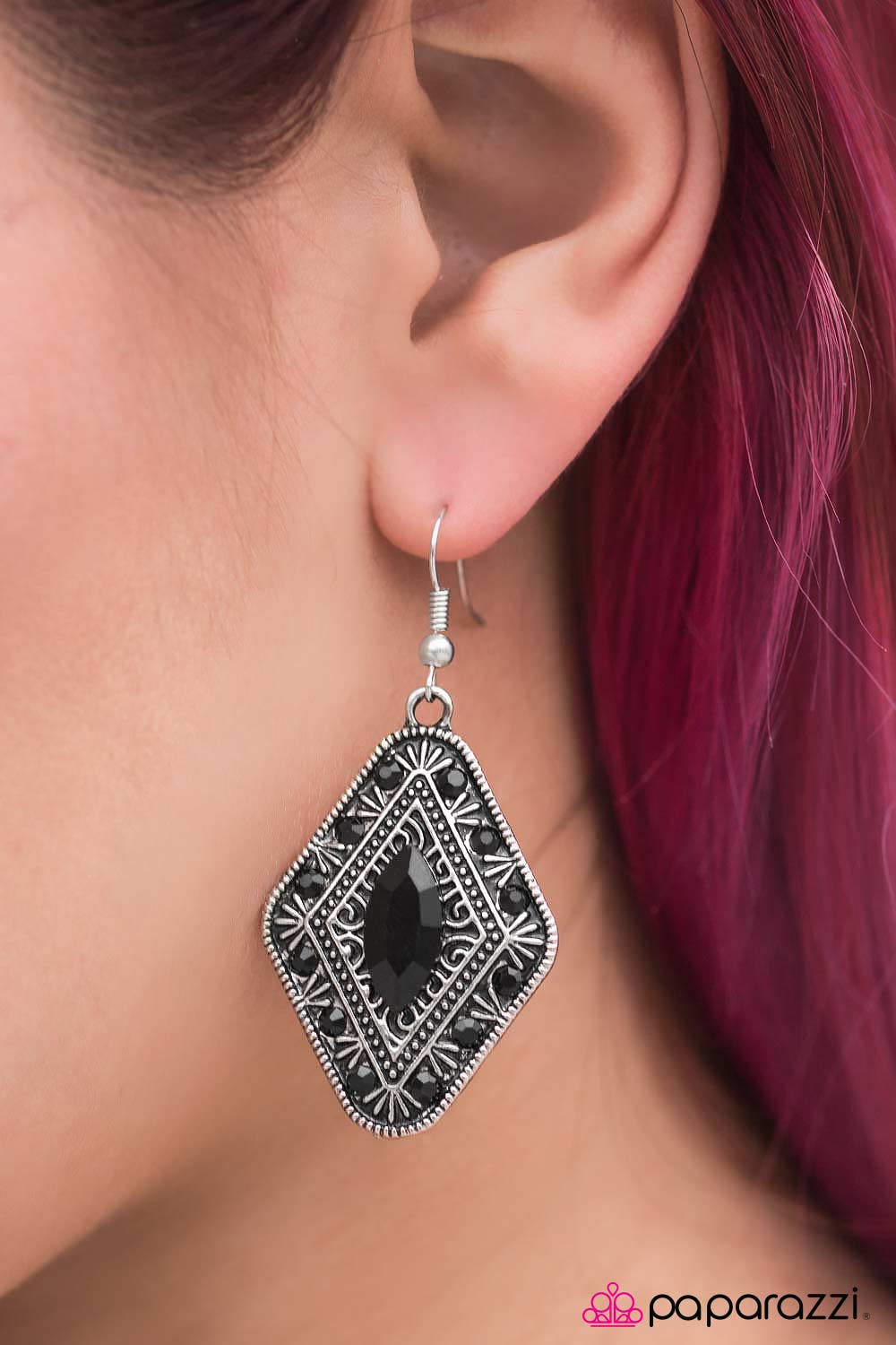 Two of a SHINE - Black - Paparazzi earrings