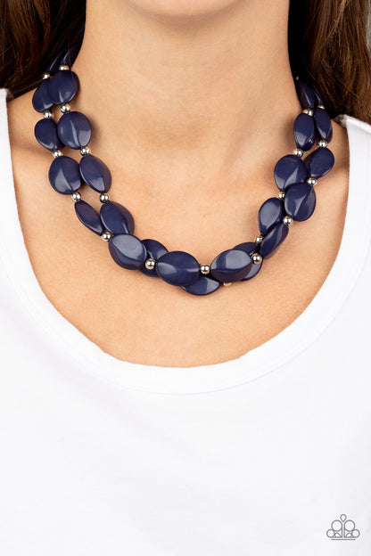 Two Story Stunner - blue - Paparazzi necklace