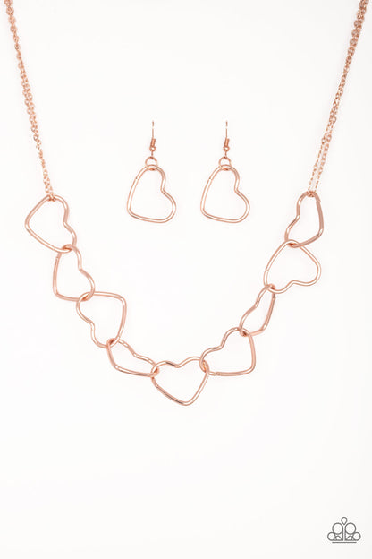 Unbreak My Heart - rose gold - Paparazzi necklace