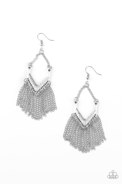 Unchained Fashion - silver - Paparazzi earrings