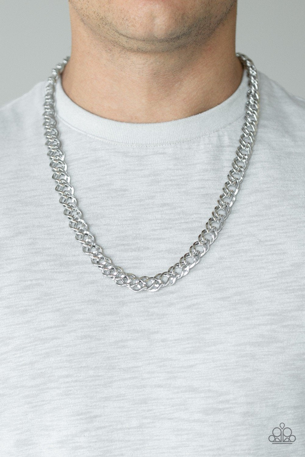 Undefeated - silver - Paparazzi MENS necklace