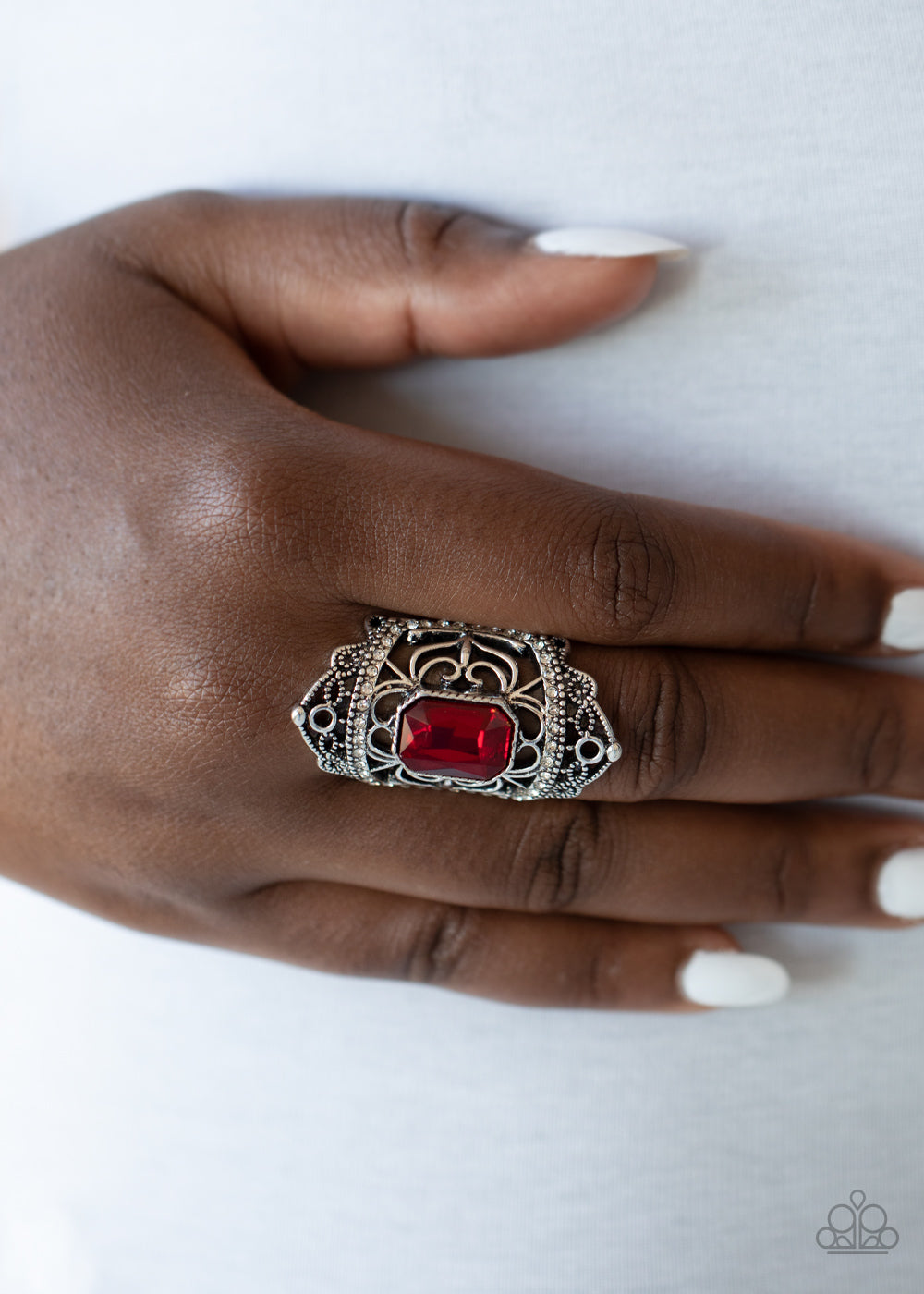 Undefinable Dazzle - red - Paparazzi ring
