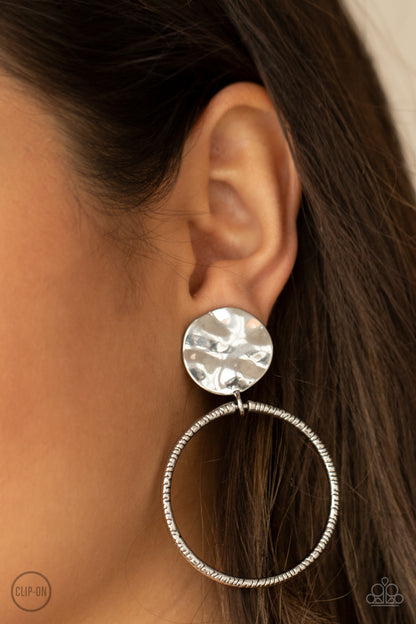 Undeniably Urban - silver - Paparazzi CLIP ON earrings