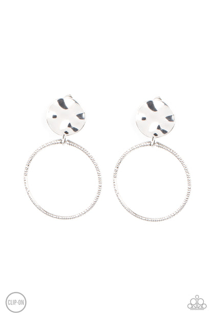 Undeniably Urban - silver - Paparazzi CLIP ON earrings