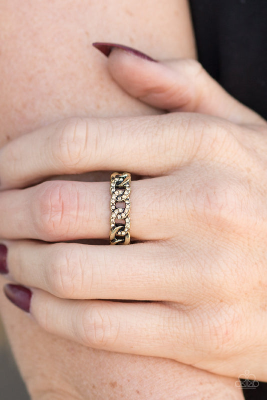 Under Lock and CHIC - brass - Paparazzi ring