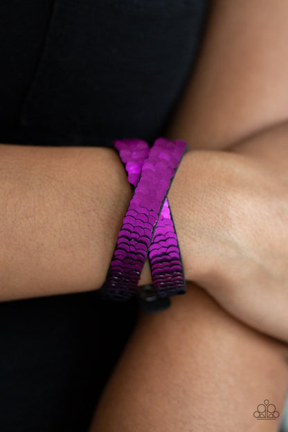 Under the SEQUINS-purple-Paparazzi bracelet