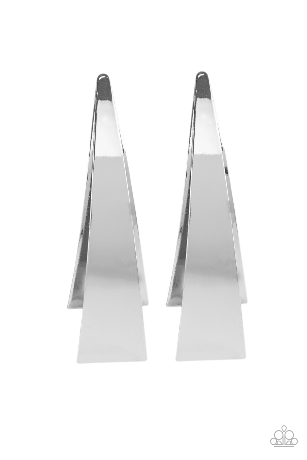 Underestimated Edge - silver - Paparazzi earrings