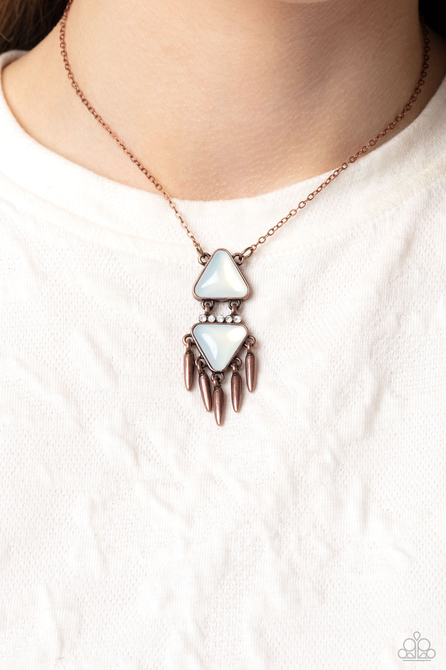 Under the FRINGE - copper - Paparazzi necklace