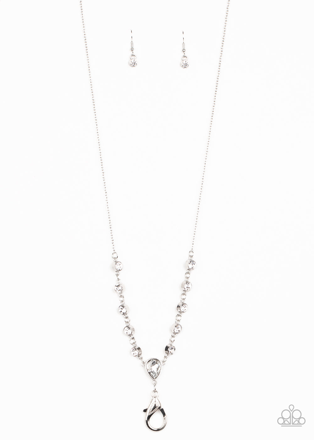 Unfathomable Fierceness - white - Paparazzi LANYARD necklace