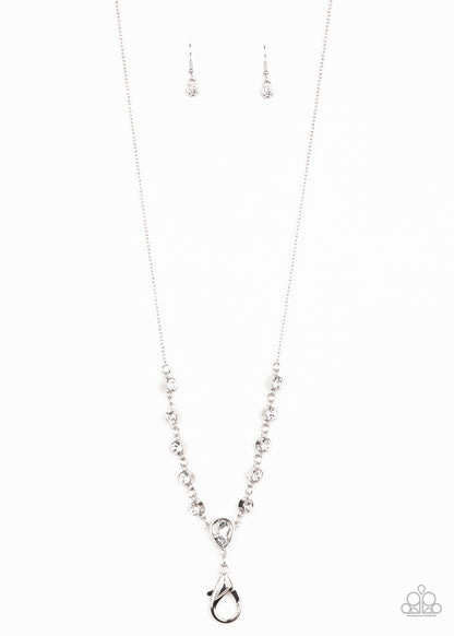 Unfathomable Fierceness - white - Paparazzi LANYARD necklace