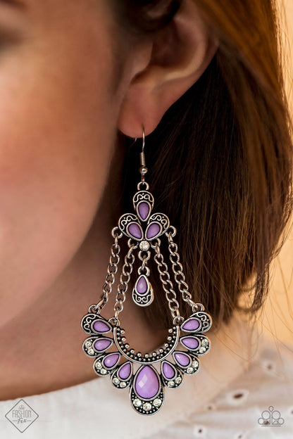 Unique Chic - purple - Paparazzi earrings