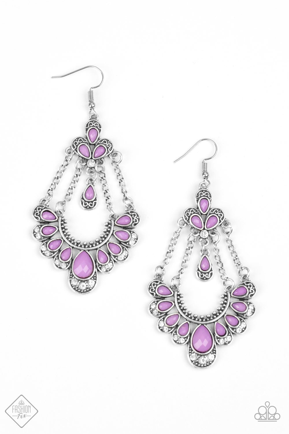 Unique Chic - purple - Paparazzi earrings